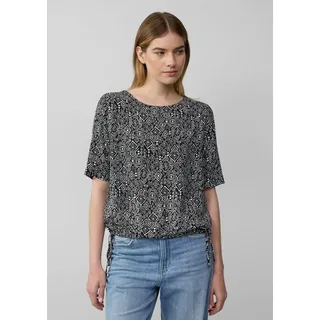S.Oliver Gemusterte Shirt-Bluse mit verstellbarem Saum schwarz 40 - 40