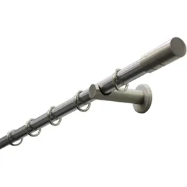 GARDINIA Gardinenstangen Set Zylinder 1-läufig Ø 20 mm 160 cm edelstahl-optik