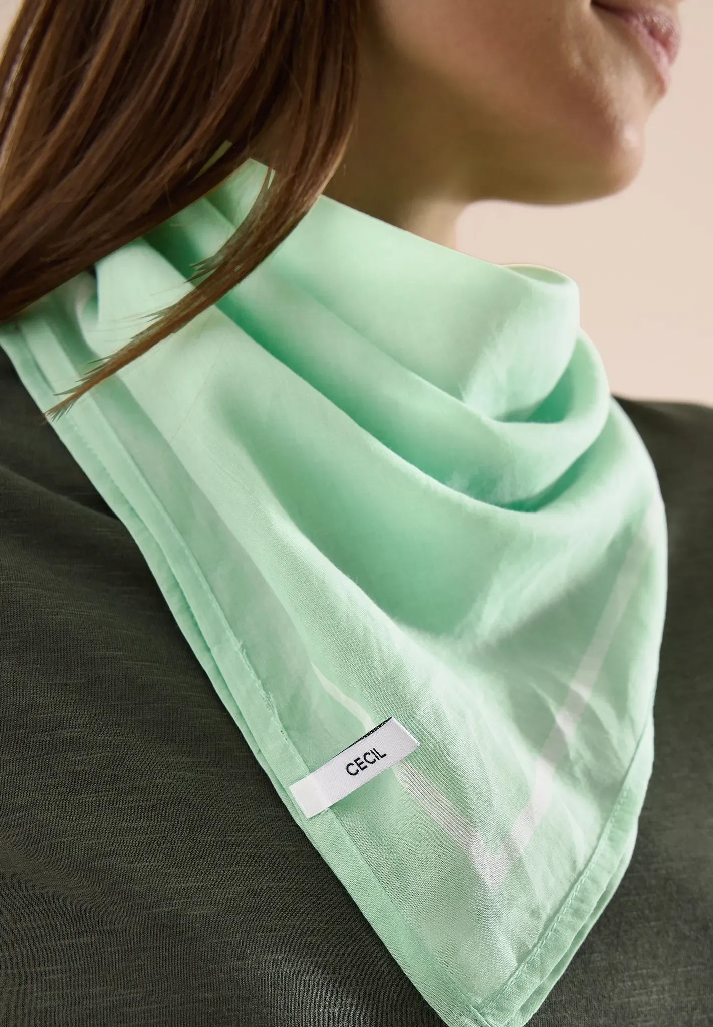 Halstuch CECIL, Damen, Gr. onesize, grün (juicy lime), Web, 100% Baumwolle, unifarben, Modetücher, Basic