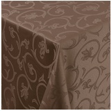 Moderno Tischdecke Tischdecke Stoff Damast Barock Jacquard Ranken Design mit Saum, Oval 140x190 cm braun Oval 140x190 cm