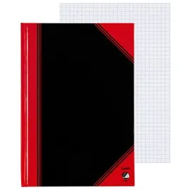 Bantex Notizbuch Chinakladde A5 kariert, schwarz/rot Hardcover 192 Seiten, 1 St.