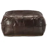 vidaXL Pouf Dunkelbraun 60 x 60 x 30 cm Echtes Ziegenleder