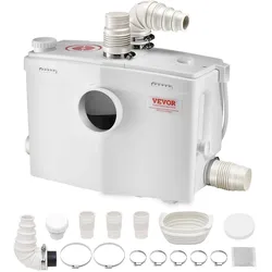 VEVOR Hebeanlage 1200W Schmutzwasserpumpe 180L/min Abwasserhebeanlage 10m