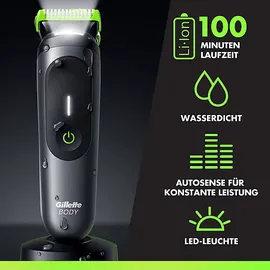 Gillette i7 Body + Intimate Trimmer Schwarz/Grün