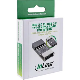 InLine USB 2.0 auf USB 3.2 Typ-E Adapter Schwarz
