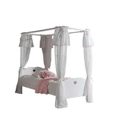 58 aufm Kessel Himmelbett Kamila 212x98x198 Kinderbett MDF Weiß