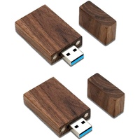 64 GB USB-Stick 3.0 aus Holz, 2 Stück, JBOS USB-Stick, 64 GB, 3.0, Super-Speed, 2 Stück, USB-Stick, 64 GB, elegant, Flash Drive Thumb Drive, Business-Geschenk oder Geschenk für Freunde, Walnuss,