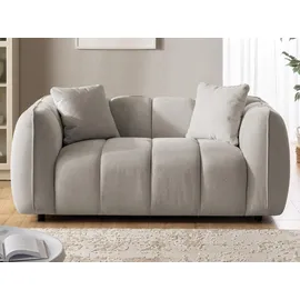 s-style möbel Couch Strukturstoff 2-Sitzer Braun