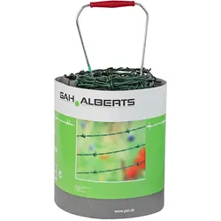 Alberts® Stacheldraht, grün, ⌀2,8 mit 4 Stacheln, Abstand 100 mm, Länge 25 m 530013