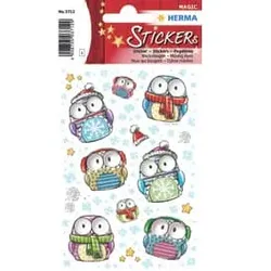 HERMA Schmucketikett Winter Eule 3712 Magicsticker