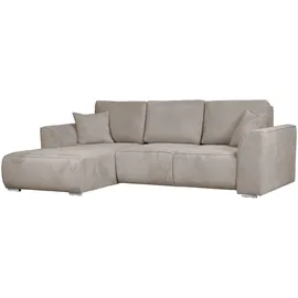 OTTO home Ecksofa OTTO HOME "BEATRICE optionale Schlafsofa mit Bettkasten, B/T/H: 265/170/86 cm", grau (taupe), B:265cm H:86cm T:170cm, 100% Polyester, Sofas, Ecksofa, L-Form, wahlweise auch mit Bettfunktion und Bettkasten
