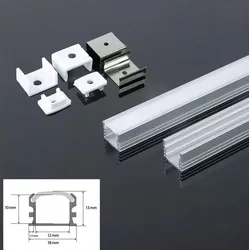 2 Meter Aluprofile Alu Schiene Profil für LED Strip LED Kanal Profil C mit Milchglas Abdeckung