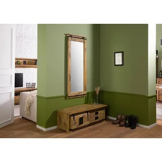 MASSIVMOEBEL24.DE Railway Spiegel 59x6x145 Mango, Farbe:Natur lackiert, Größe:59x6x145 cm (BxTxH)