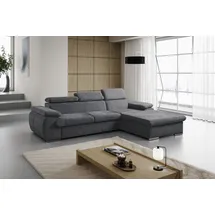werk2 Ecksofa Cosmo Polyester L-Form 2-Sitzer Dunkelgrau