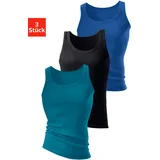 H.I.S. H.I.S Tanktop »Feinripp«, (Packung, 3 tlg.), ohne Seitennähte H.I.S royalblau, schwarz, petrol
