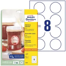 Avery Zweckform Universaletiketten 5081 Weiß 65,0 x 65,0 mm 10 Blatt