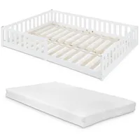 [en.casa] Kinderbett Tanna 140 x 200 cm Kiefer weiß