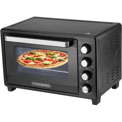 Steinborg Minibackofen Pizzaofen 35L mit Umluft 1600W schwar