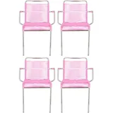 JAN KURTZ Fiam Gartensessel-Set Spaghetti, Pink, Alu, Kunststoff, Metall, Rundrohr, 57x85x57 cm, stapelbar, Gartenmöbel, Gartenstühle, Gartenstühle