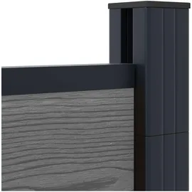vidaXL Zaunelement WPC und Aluminium 1 x 1 m Grau