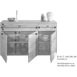 oker (km-0662) BARNEY 149 x 91 x 40 cm Braun