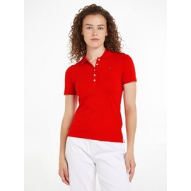 Tommy Hilfiger Damen Poloshirt 1985 SLIM PIQUE POLO Ss Slim Fit, rot (Fierce Red), XXL