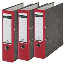 Leitz Wolkenmarmor-Ordner DIN A4 80 mm Rot 3 St.
