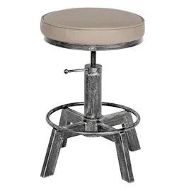 CLP 2er Set Sitzhocker Destin mit Kunstlederbezug I Hocker im Industrial Design I gepolstert und höhenverstellbar