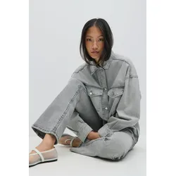 Oversize denim shirt - Grey - XS