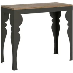 Itamoby Ausziehbare Konsole 90x40/300 cm Paxon Evolution Eiche Natur Anthrazitrahmen