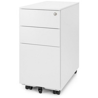 Ergotopia Rollcontainer 60x52x30 cm, abschließbar Bürocontainer Rollschrank montiert weiß