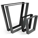 NOGGI: 2 Tischkufen Metall (77/50x72cm-schwarz-Esstisch) I Tischbeine V-Form I Möbelfüße für Dein DIY Schreib-, Couch-, Wohnzimmer- oder Bartisch Projekt I Moderne Scandic Legs aus Vierkantprofilen