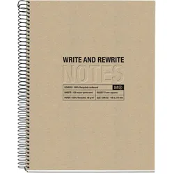 MIQUELRIUS Notizbuch Eco Design 4 A5 kariert Spiralbildung beige schwarz