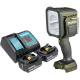 Makita DML 812 SF Akku Handstrahler 18 V 1250 lm LED Olive Grün Outdoor Adventure Sonderedition + 2x Akku 3,0 Ah + Ladegerät