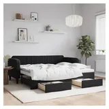 vidaXL Tagesbett 90 x 200 cm Schwarz