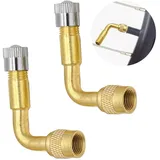 2 Stück 90 Grad Ventilverlängerung,Autoventil Adapter,Ventiladapter Winkel,Winkelventil Motorrad,Autoventilationen,Ventil Verlängerung,Fahrradventil,Perfekt für Auto,Motorrad,Fahrrad Und Scooter