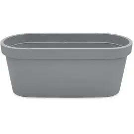 Spetebo Balkon Geländer Blumenkasten oval 60 x 20 x 20 cm Grau