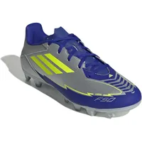 Adidas F50 Club FG/MG Fußballschuhe, Silver met./solar Yellow/Lucid Blue