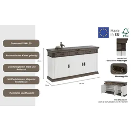 Home Affaire »Vinales« Kommode, Breite 158 cm weiß