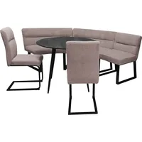 Hti-Living Sitzgruppe mit Eckbank 2 Stühlen 1 Eckbankverlängerung und