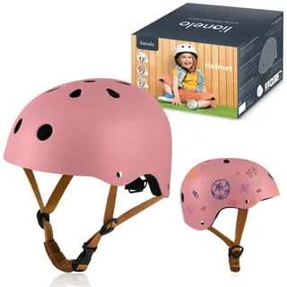 lionelo Kinderhelm verstellbar 50-56 cm, Kinnschutz, Intertek zertifizierter Helm für Mädchen und Jungen, Größe S