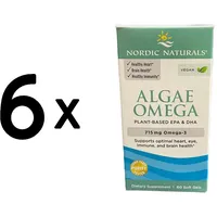 (360 g, 453,77 EUR/1Kg) 6 x (Nordic Naturals Algae Omega, 715mg Omega 3 - 60 so