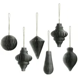 Broste Copenhagen broste Deko Christmas Mix PaperAanhänger im 6er Set, fertig gefaltig in Box, Größe 5x7 cm, Farbe Thyme