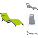 Vidaxl - Sonnenliege mit Auflage Grau Massivholz Akazie - Holz Sonnenschirm - Gartenliege - Liegesessel - Outdoor Möbel - Balkonmöbel