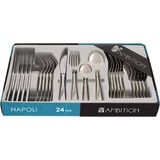 AMBITION Napoli cutlery Set 24 teilig Menü Tafel Besteck Essbesteck 6 Personen Edelstahl Esslöffel Messer Gabel Teelöffel