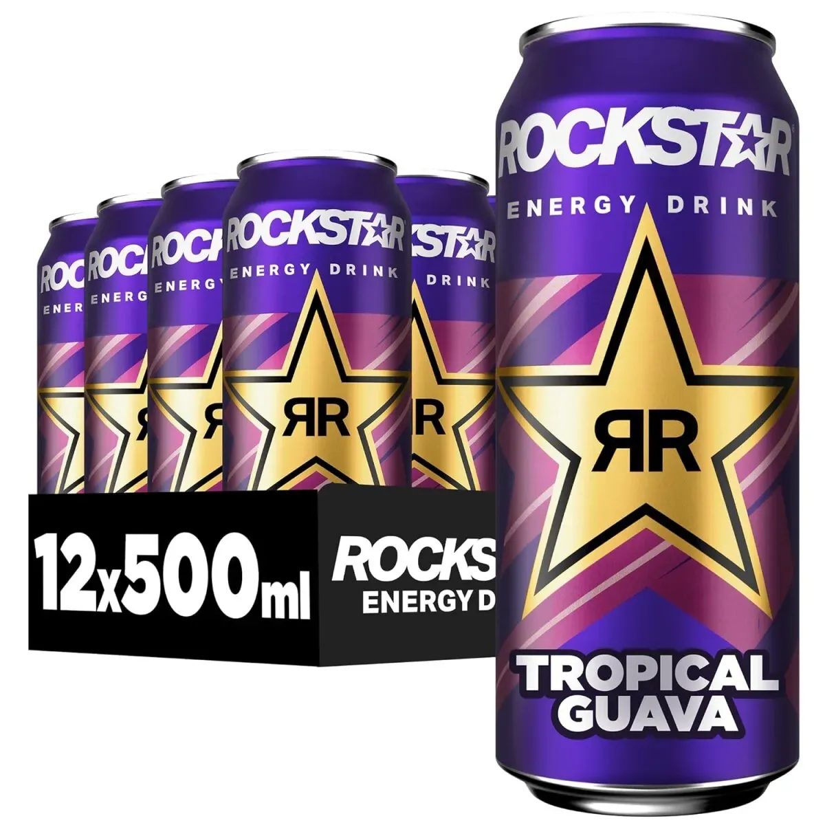 Preisvergleich Produktbild Rockstar Tropical Guava Energy Drink Dose 12x0,5l