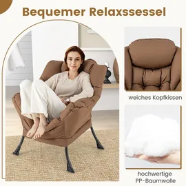 Costway Relaxsessel mit Hocker Polyester 0 x 0 x 0 cm Braun