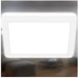 B.K.Licht Briloner Slim Case LED Deckenlampe, Indirektes Licht, Neutralweißes Licht, Weiß, 19 x 19 x 3 cm