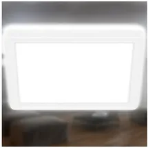 B.K.Licht Briloner Slim Case LED Deckenlampe, Indirektes Licht, Neutralweißes Licht, Weiß, 19 x 19 x 3 cm