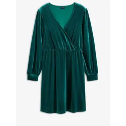 bonprix Samt-Kleid, grün, 40/42 (M), Samt